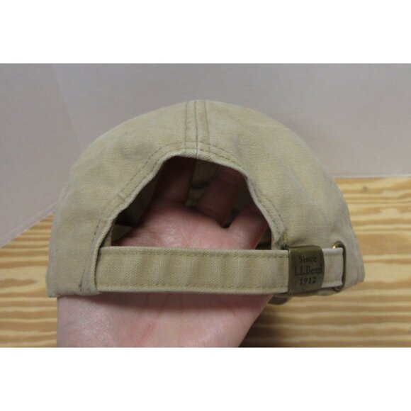 LL Bean Katahdin Iron Works Hat Cap Strap Back Khaki Canvas Adjustable - Picture 7 of 12